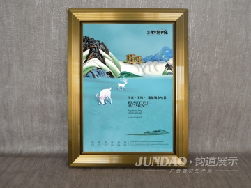 4.0CM圆角电泳香槟色开启式广告铝框/定做广告展